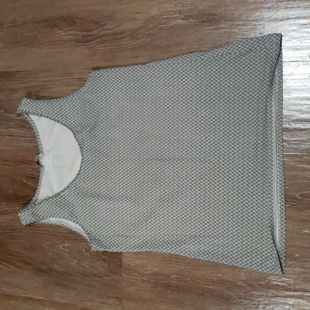 (L) H&M Geometric Print Casual Everyday Classic Versatile Pima Cotton Fitted